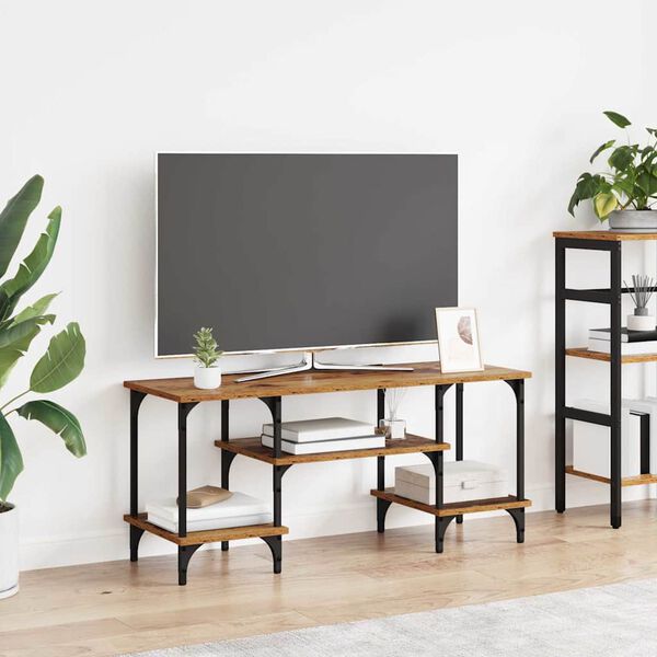 vidaXL TV-kast Oud Hout 102 x 35 x 45,5 cm Gemonteerd hout en ijzer
