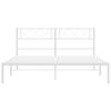 vidaXL Bedframe met hoofdbord metaal wit 140x190 cm