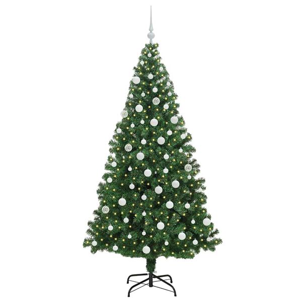 vidaXL Kunstkerstboom Groen 180 cm PVC en Staal en Kunststof
