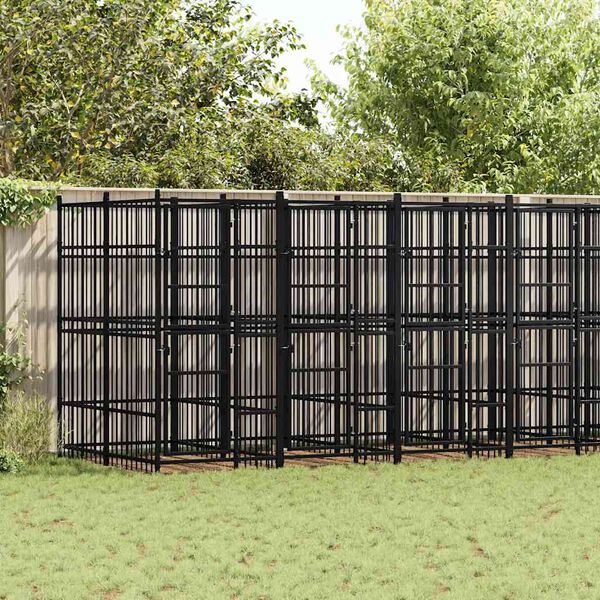 vidaXL Hondenkennel 12,9 m&sup2; staal