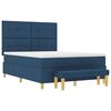 vidaXL Boxspring bed met matras met hoofdeinde Blauw 160 x 200 cm Stof