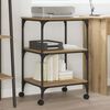 vidaXL Printerstand Artisan Eiken 50 x 41 x 75 cm Bewerkt hout