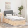 vidaXL Bedframe met Gevoerd Hoofdgedeelte Lichtgrijs 90 x 190 cm
