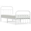 vidaXL Bedframe met hoofd- en voeteneinde metaal wit 90x200 cm