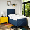 vidaXL Boxspring met matras stof blauw 100x200 cm