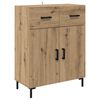 vidaXL Hoge kast met lade 2 pcs Artisan Eiken Bewerkt hout