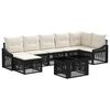 vidaXL Tuinbankenset 8 st Zwart en Cream Wit poly rattan
