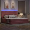 vidaXL Opbergbed met LED met matras met LED Roze 200 x 200 cm Fluweel