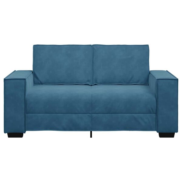 vidaXL Tweezitsbank 160x78x84 cm fluweel blauw