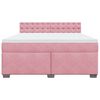 vidaXL Boxspring met matras fluweel roze 180x200 cm