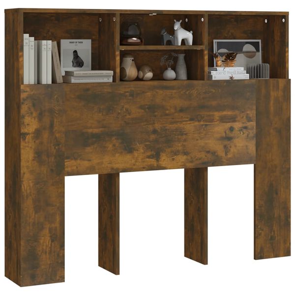 vidaXL Hoofdbordkast 120x19x103,5 cm gerookt eikenkleurig