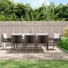 vidaXL 9-delige Tuinset met kussens poly rattan en staal
