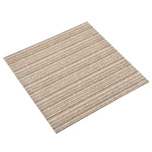 vidaXL Tapijt 20 pcs Gestreept Beige 50 x 50 cm 100% Polypropyleen