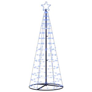 vidaXL LED Kerstboom met 390 LED met grondpennen Blauw 250 cm IJzer