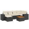 vidaXL 7-delige Loungeset met kussens poly rattan zwart