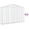 vidaXL Schanskorven 12 st gewelfd 200x30x120/140 cm ijzer