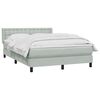 vidaXL Boxspring met matras fluweel lichtgrijs 140x210 cm