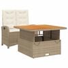 vidaXL 2-delige Tuinset met kussens poly rattan beige