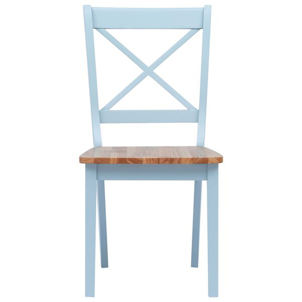 vidaXL Eetkamerstoelen 4 st massief rubberwood grijs en naturel