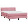 vidaXL Boxspring met matras fluweel roze 140x220 cm