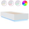 vidaXL Bedframe met LED-verlichting bewerkt hout wit 90x200 cm