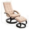 vidaXL Fauteuil verstelbaar met voetenbankje su&egrave;de stof cr&egrave;mekleurig