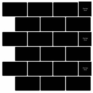 vidaXL Subway Tegel 50 pcs Zwart 30 x 30 cm Polyurethaan en PET