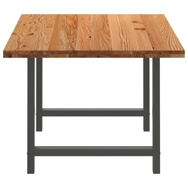 vidaXL Eettafel rechthoekig 180x100x74 cm massief eikenhout lichtbruin