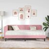 vidaXL Hoekbedframe met matras Roze 100 x 200 cm Fluweel