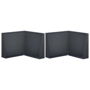 vidaXL Keerwand 2 st 50 x 50 x 40 cm Staal Antraciet
