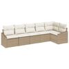 vidaXL Tuinbankenset 6 st Beige en Wit poly rattan
