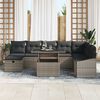 vidaXL Tuin Sofa Set met kussen met opslag 9 pcs Grijs Poly riet