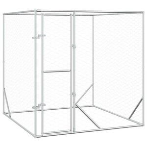 vidaXL Hondenkennel voor buiten 2x2x2 m gegalvaniseerd staal zilver
