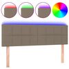 vidaXL Hoofdbord LED 144x5x78/88 cm stof taupe