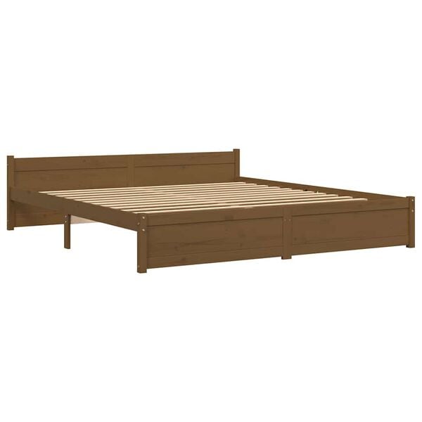 vidaXL Bedframe massief hout honingbruin 200x200 cm