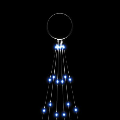 vidaXL Vlaggenmast kerstboom 108 LED's blauw 180 cm