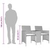 vidaXL Tuinbank 2-zits met tafel en voetenbanken poly rattan beige