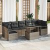 vidaXL Tuin Sofa Set met opslag 8 pcs Grijs Poly riet
