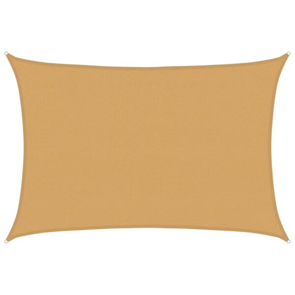 vidaXL Zonnezeil 160 g/m&sup2; rechthoekig 4x6 m HDPE zandkleurig