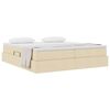vidaXL Opbergbed met matras met matras Cr&egrave;me 200 x 200 cm Polyester