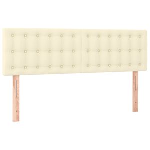 vidaXL Hoofdborden 144x5x78/88 cm kunstleer cr&egrave;mekleurig