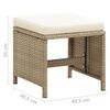 vidaXL Tuinkrukken 4 st met kussens poly rattan beige