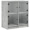 vidaXL Bijzetkast met glazen deuren 68x37x75,5 cm betongrijs