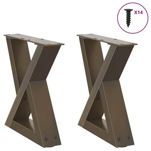vidaXL Salontafelpoten 2 st 30x(30-31,3) cm staal naturel