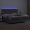 vidaXL Boxspring met matras en LED kunstleer grijs 200x200 cm
