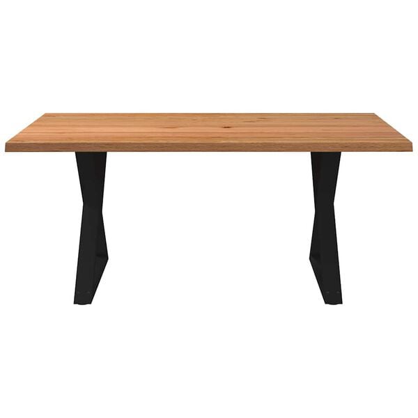 vidaXL Eettafel met natuurlijke rand 180x120x74cm eikenhout lichtbruin