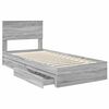 vidaXL Opslag bed met hoofdeinde Grijs Sonoma 90 x 190 cm Bewerkt hout
