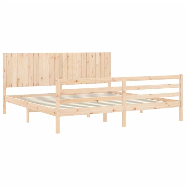 vidaXL Bedframe met hoofdbord massief hout 200x200 cm