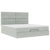 vidaXL Ottoman bed met matrassen 180x200cm fluweel lichtgrijs