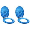 vidaXL Zachte sluit toiletbril 2 st Blauwe Druppel 44 x 38 cm